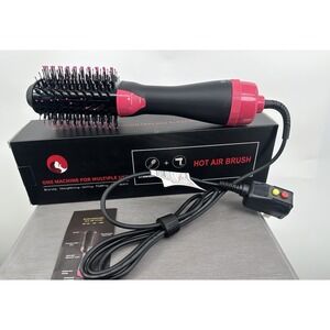 JAYFOND Hot Air Brush SM-5250 1000W 360° Ventilation Lightweight Black Pink